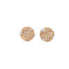 Beige & White Marbled Circular Stud Earrings