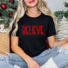 Believe Bold Puff Print Short Sleeve Crewnneck Tee