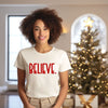 Believe Bold Puff Print Short Sleeve Crewnneck Tee