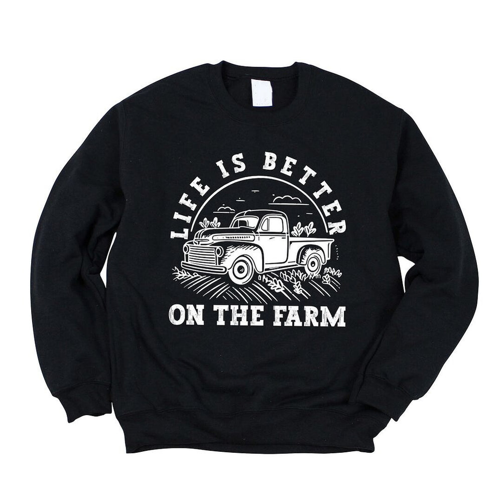 Better On The Farm Truck Graphic Sweatshirt