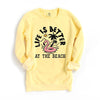 Better at the Beach Flamingo Garment Dyed Sweatshirt