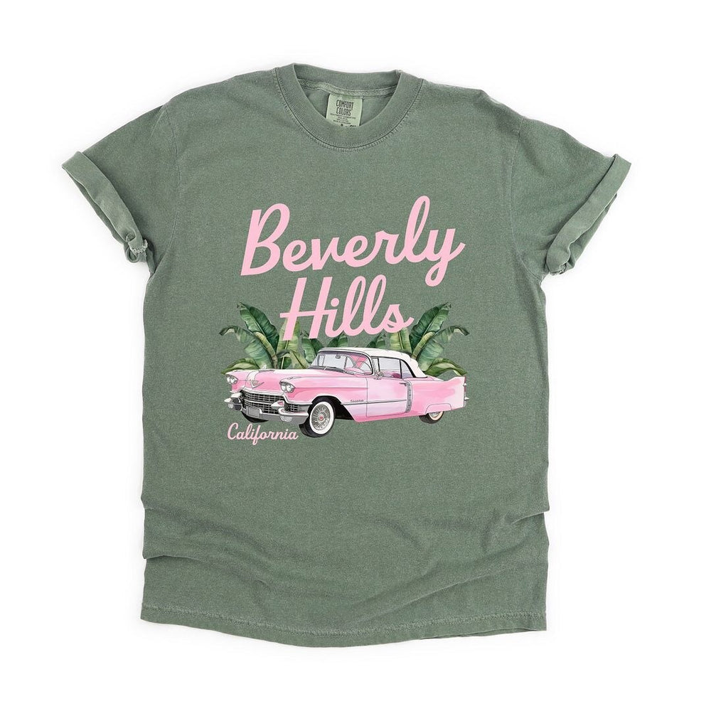 Beverly Hills Retro Car Garment Dyed Tee