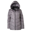 Big Chill Ladies Chervon Quilt Puffer with Boucle Lined Collar