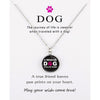 Black A Rescue Dog Stole My Heart Circular Pendant Necklace - White