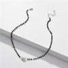 Black Beaded Freshwater Pearl Necklace - White