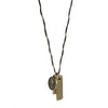 Black Brass Intertwined Charm Necklace - White