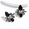 Black Crystal Geometric Stud Earrings