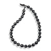 Black Crystal Gunmetal Tone Necklace - White