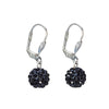 Black Crystal Shamballa Drop Earrings