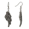 Black Crystal Wing Drop Earrings