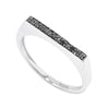 Black Diamond Sterling Silver Flat Top Stackable Ring