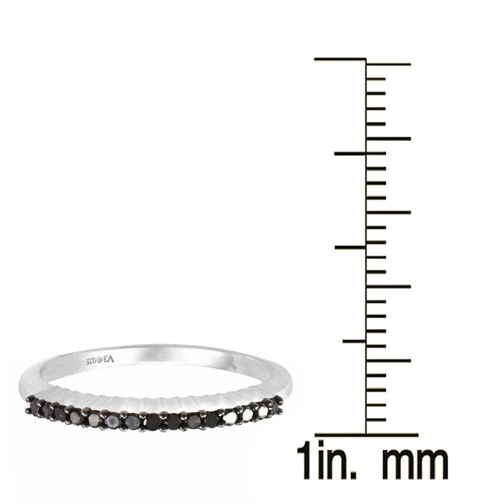 Black Diamond Sterling Silver Stackable Band Ring