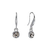 Black Diamond Swarovski Crystal Charm Drop Earrings