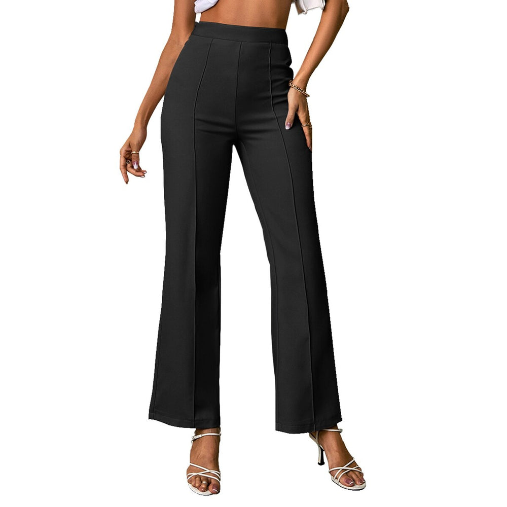 Black Elastic Waist Bootcut Pants