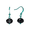 Black Faceted Crystal Drop Earrings