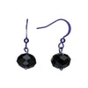 Black Faceted Crystal Drop Earrings