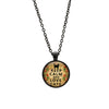 Black Floral Keep Calm And Love Cats Pendant Necklace - White