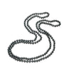 Black Freshwater Pearl Long Necklace - White