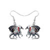 Black Grey Dragon Drop Earrings