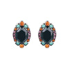 Black Multi Colored Crystal Stud Earrings