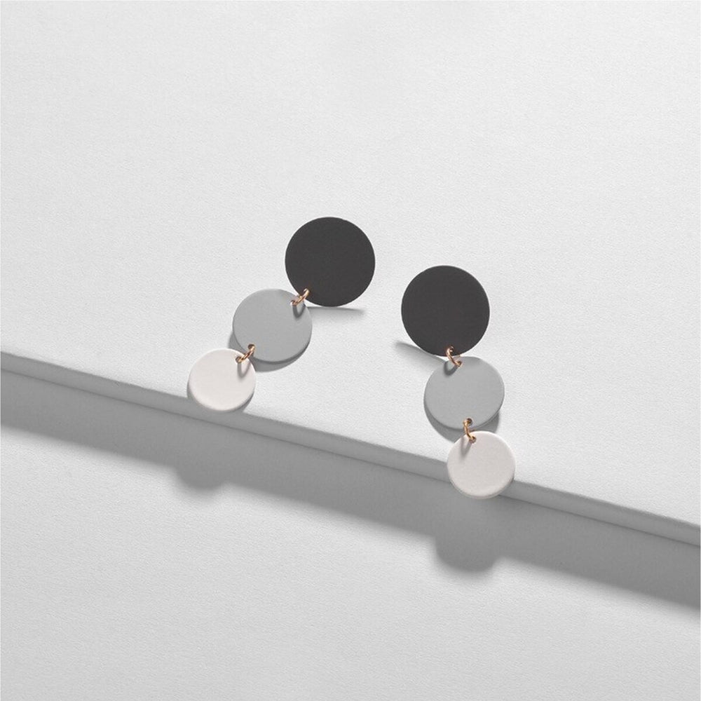 Black Ombre Circular Drop Earrings