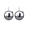 Black Openwork Cat Drop Earrings