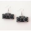 Black Radio Drop Earrings