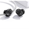 Black Rose Flower Bracelet Charm