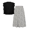 Black Ruffle-Accent Sleeveless Top & Leopard Print Maxi Skirt