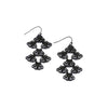 Black Scalloped Drop Earrings