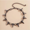 Black Spiked Necklace - White