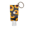 Black Sunflower Print Hand Sanitizer Key Chain With Empty 30 Ml Bottle