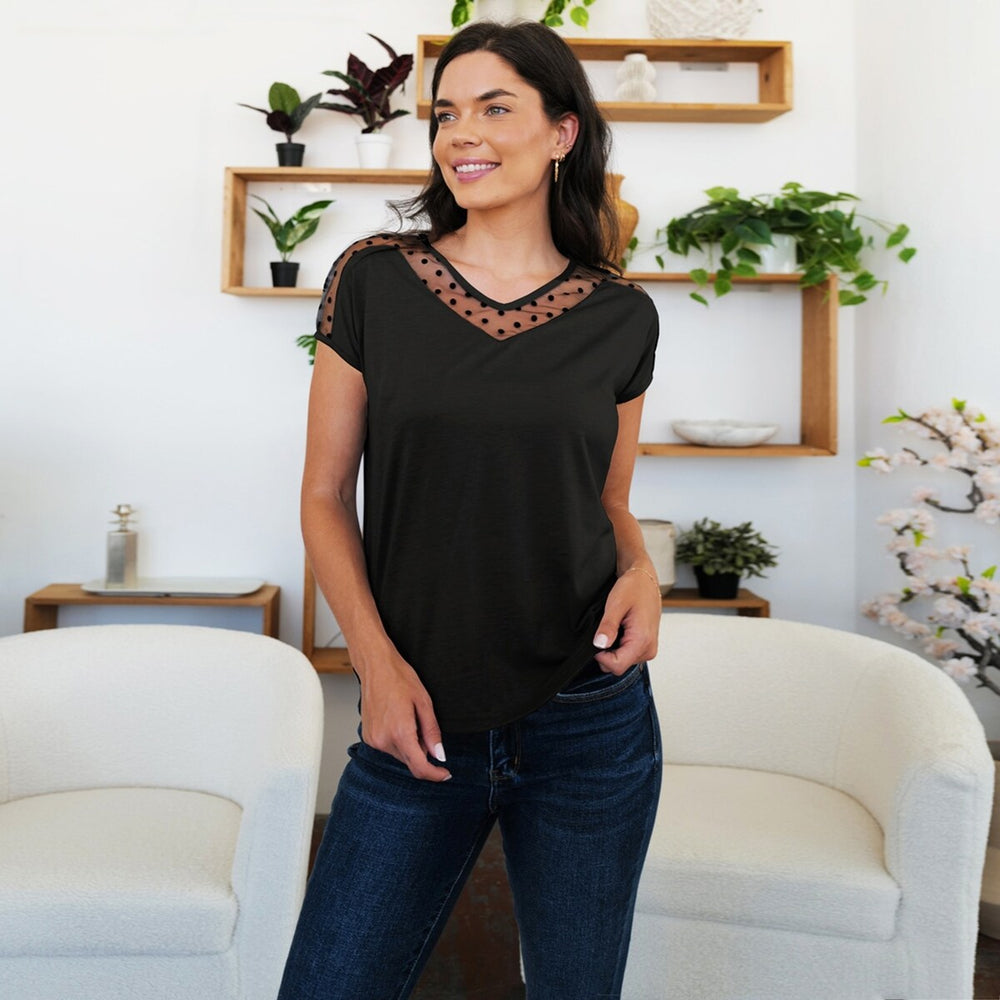 Black V-Neck Short Sleeve T-Shirt