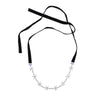 Black Velvet With Silvertone Star Tie-necklace - White