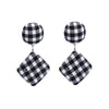 Black White Plaid Drop Earrings