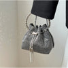 Black & Clear Crystal Studded Crossbody Hand Bag