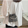 Black & Clear Crystal Studded Crossbody Hand Bag