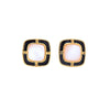 Black & Gold Square Stud Earrings