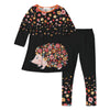 Black & Pink Floral Hedgehog Print Dress & Leggings