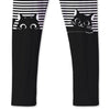 Black & White Stripe & Cat Print Raglan Tee & Leggings