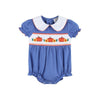 Blue Pumpkin Sunflower Smocked Collared Romper