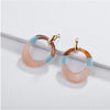 Blue Brown Oval Drop Earrings