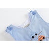 Blue Car Race Track Embroidery Shortalls