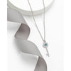 Blue Clear Swarovski Crystal Key Necklace - White