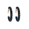 Blue Clustered Crystal Hoop Earrings