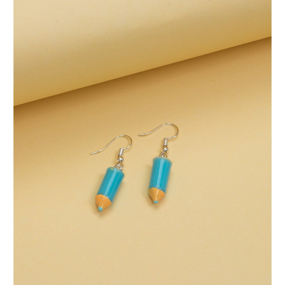 Blue Crayon Drop Earrings