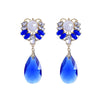 Blue Crystal Imitation Pearl Drop Earrings