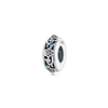 Blue Cubic Zirconia & Sterling Silver Floral Rondelle Charm