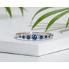 Blue Cubic Zirconia and Sterling Silver Bezel Round-Cut Ring