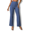 Blue Elastic Waist Bootcut Pants